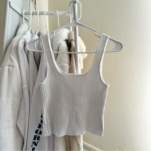 white ribbed tank top